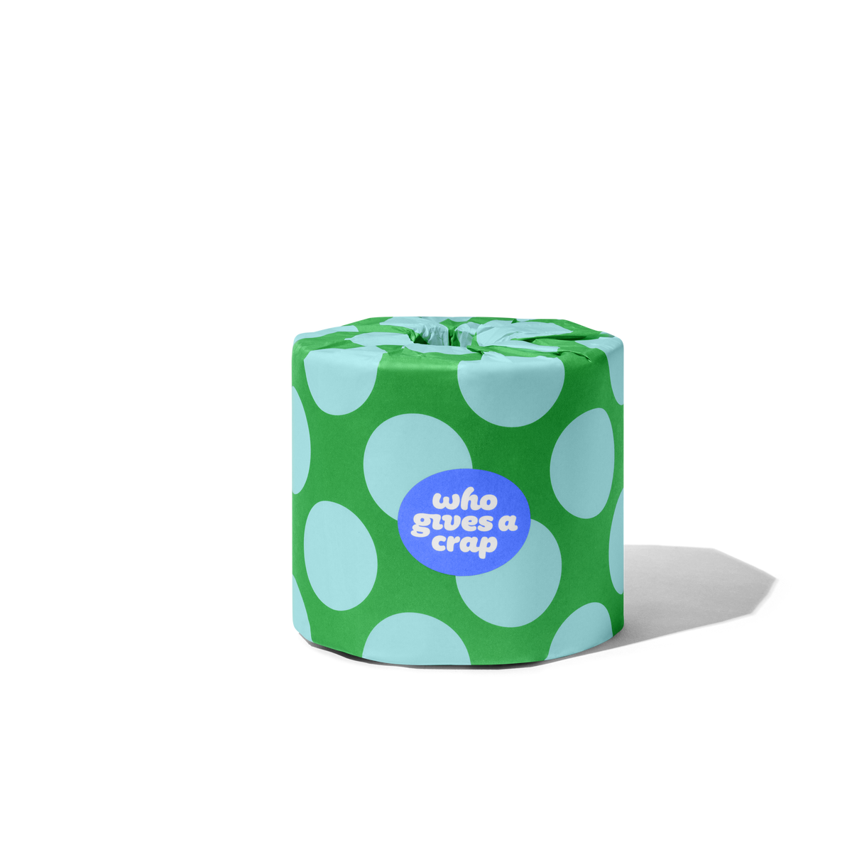 One roll of Who Gives A Crap recycled toilet paper