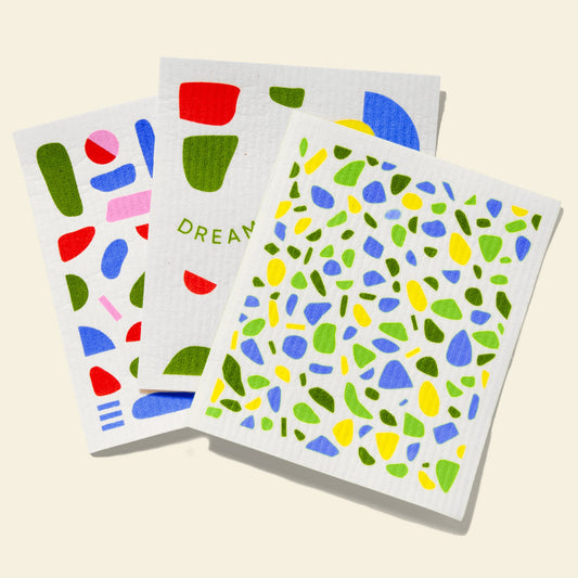 Pack of three Who Gives a Crap colourful dream cloths